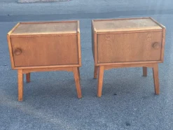 Best Pamono Danish Oak Nightstands, 1940s, Set of 2
