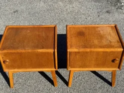 Best Pamono Danish Oak Nightstands, 1940s, Set of 2