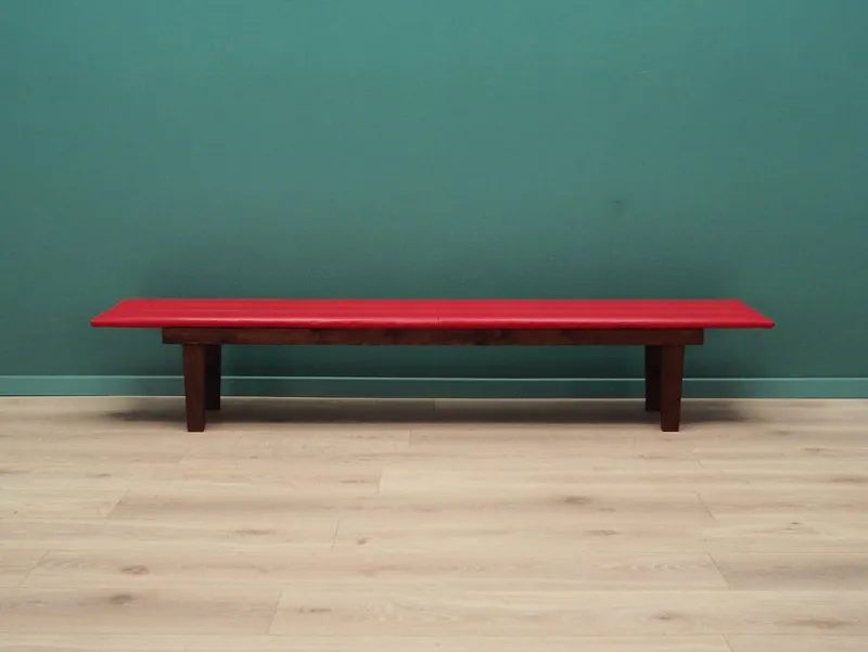 Hot Pamono Danish Red Eco Leather Bench, 1990s