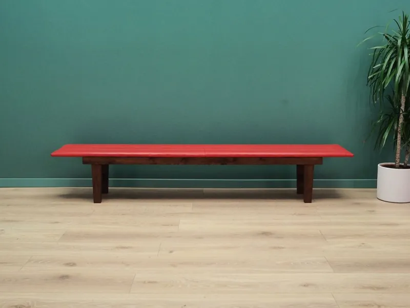 Hot Pamono Danish Red Eco Leather Bench, 1990s