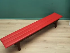 Hot Pamono Danish Red Eco Leather Bench, 1990s