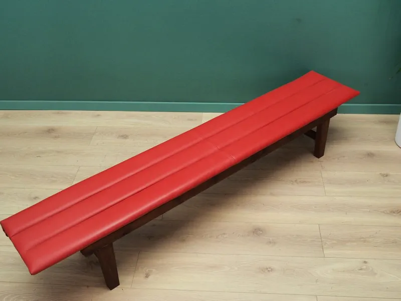 Hot Pamono Danish Red Eco Leather Bench, 1990s