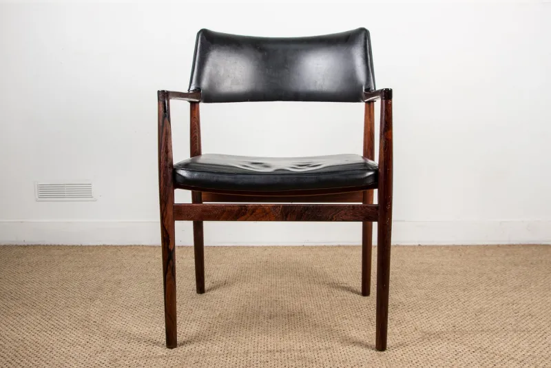 Outlet Pamono Danish Rosewood and Leather Desk Chair by Erik Worts for Soro Stolefabrik, 1960s