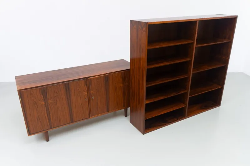 Sale Pamono Danish Rosewood Bookcase with Sideboard by Carlo Jensen for Hundevad, 1960s