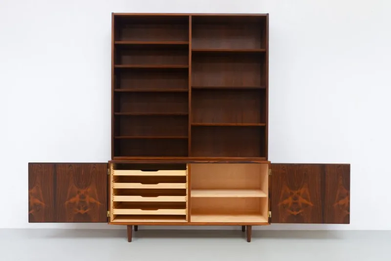 Sale Pamono Danish Rosewood Bookcase with Sideboard by Carlo Jensen for Hundevad, 1960s