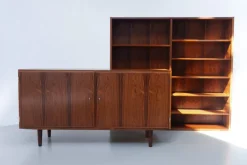 Pamono Danish Rosewood Bookcase with Sideboard by Carlo Jensen for Hundevad, 1960s> Shelves & Wall Units