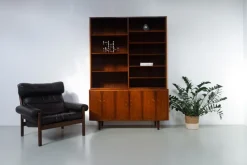 Pamono Danish Rosewood Bookcase with Sideboard by Carlo Jensen for Hundevad, 1960s><noscript><img width=