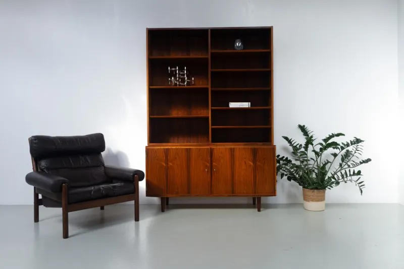 Pamono Danish Rosewood Bookcase with Sideboard by Carlo Jensen for Hundevad, 1960s> Shelves & Wall Units