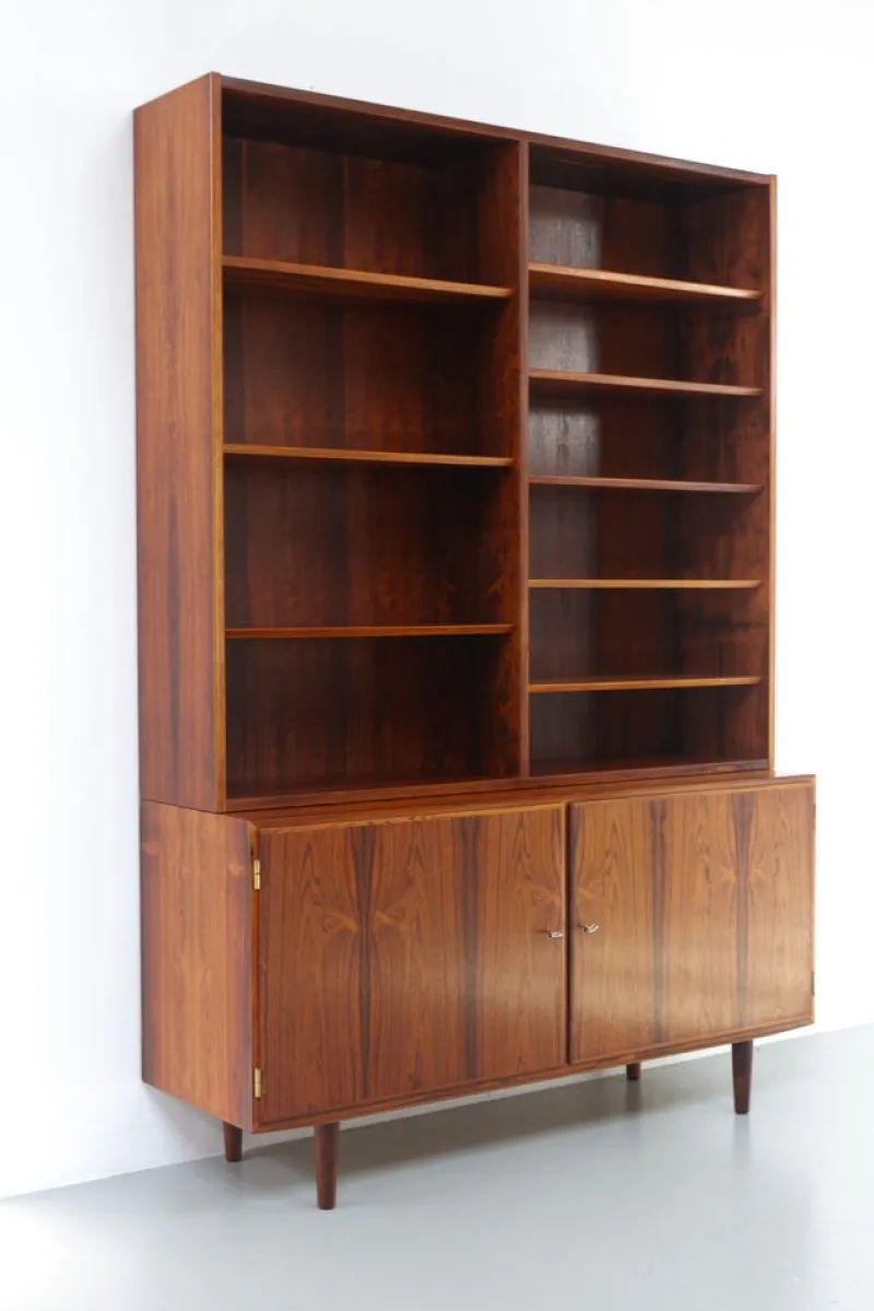 Pamono Danish Rosewood Bookcase with Sideboard by Carlo Jensen for Hundevad, 1960s> Shelves & Wall Units
