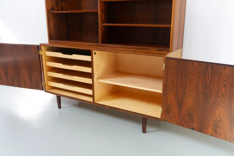 Pamono Danish Rosewood Bookcase with Sideboard by Carlo Jensen for Hundevad, 1960s> Shelves & Wall Units