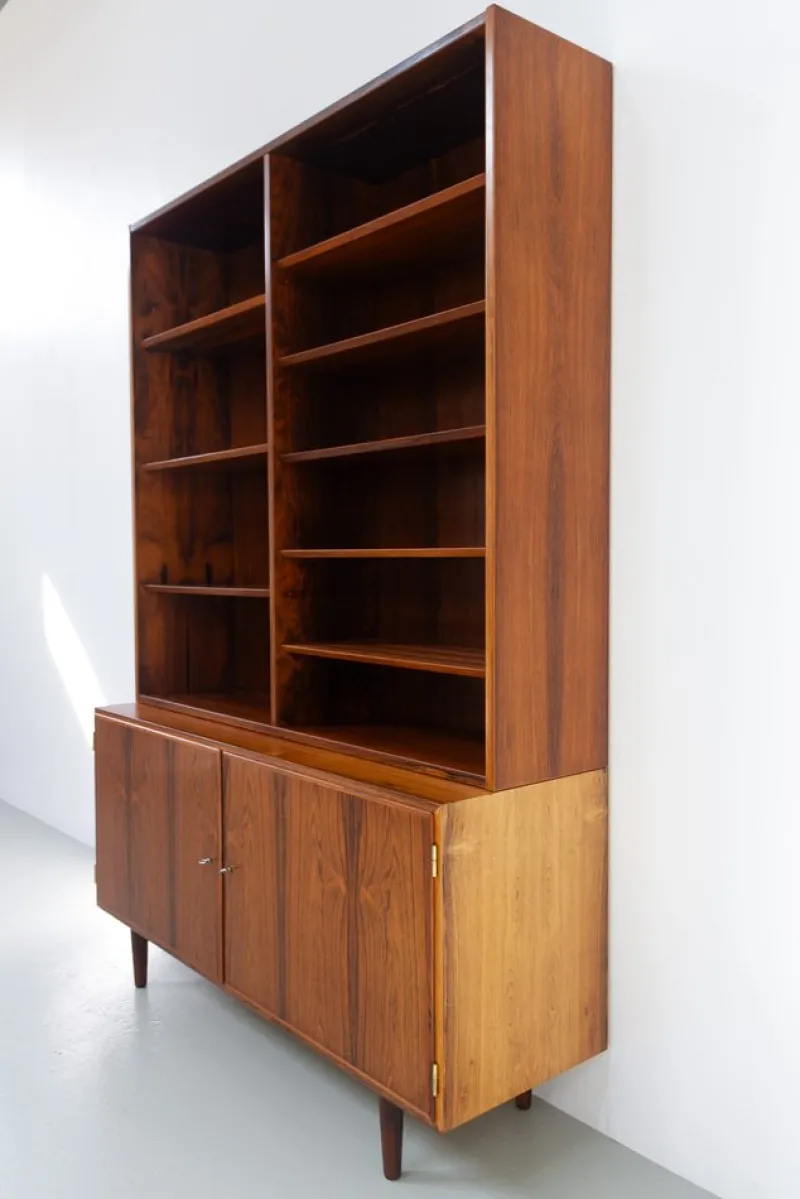 Pamono Danish Rosewood Bookcase with Sideboard by Carlo Jensen for Hundevad, 1960s> Shelves & Wall Units
