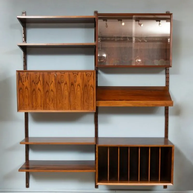 Pamono Danish Royal System Two-Bay Wall System in Rosewood by Poul Cadovius> Shelves & Wall Units