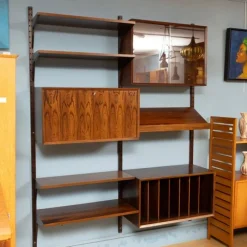 Pamono Danish Royal System Two-Bay Wall System in Rosewood by Poul Cadovius><noscript><img width=
