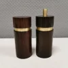 Pamono Danish Salt and Pepper Set in Wenge Wood and Brass by Svend Aage Petersen for Saap 1950s, Set of 2> Salt & Pepper Shakers
