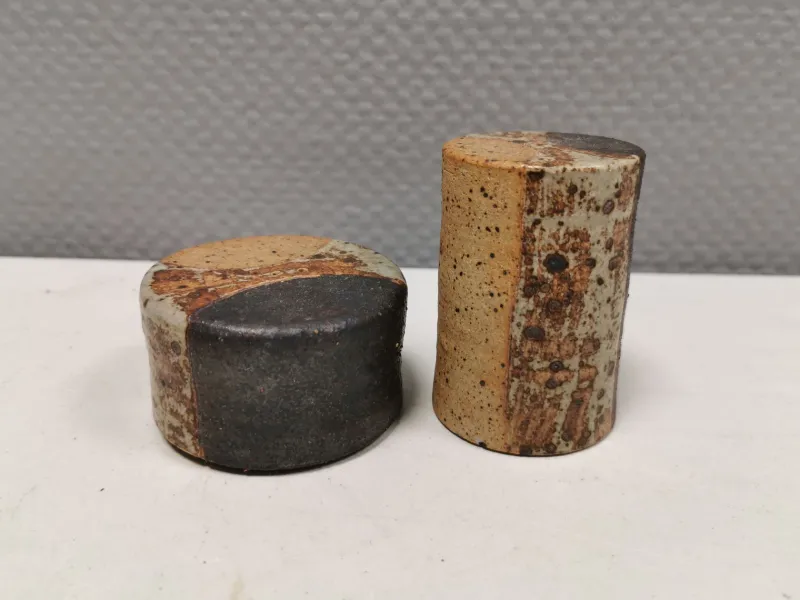 New Pamono Danish Salt and Pepper Shaker Set in Ceramic by Tue Poulsen, 1960s, Set of 2