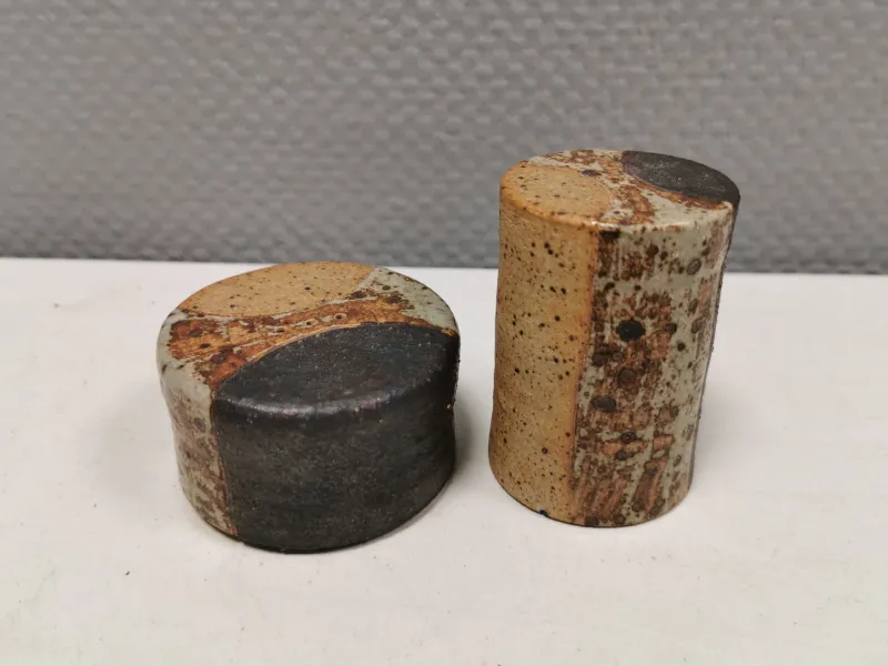 New Pamono Danish Salt and Pepper Shaker Set in Ceramic by Tue Poulsen, 1960s, Set of 2
