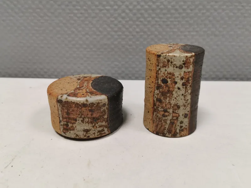 New Pamono Danish Salt and Pepper Shaker Set in Ceramic by Tue Poulsen, 1960s, Set of 2