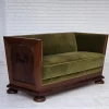 Pamono Danish 2-Seater Sofa in Green Furniture Velour and Oak, 1950s> Couches & Sofas