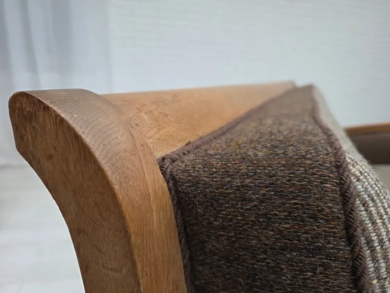 Outlet Pamono Danish 3-Seater Sofa in Wool and Carved Oak, 1950s