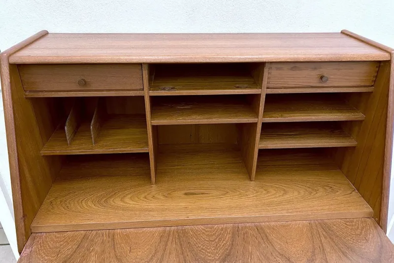 Pamono Danish Secretary in Teak by Bernhard Pedersen & Søn> Secretaires