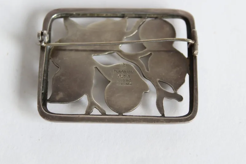 Pamono Danish Silver Brooch by Svend Weihrauch for Frantz Hingelberg, 1930s> Brooches