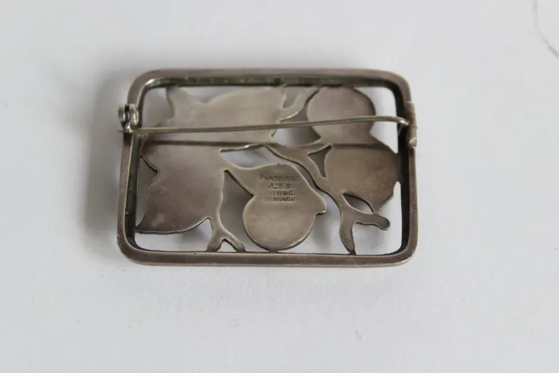 Pamono Danish Silver Brooch by Svend Weihrauch for Frantz Hingelberg, 1930s> Brooches