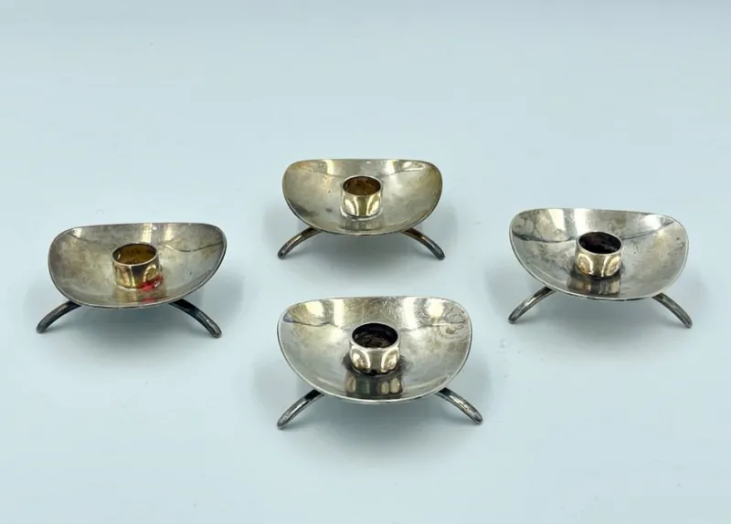 New Pamono Danish Silver-Plated Atla Candleholders from Cohr, 1960s, Set of 4