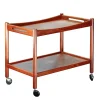 Pamono Danish Teak Bar Cart or Serving Trolley by Hans J. Wegner for Andreas Tuck, 1960s> Serving Bar Carts & Trolleys