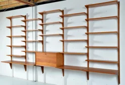 Pamono Danish Teak 5-Bay Cado Modular Shelving System Bookshelf Library by Poul Cadovius for Cado, 1970s> Shelves & Wall Units
