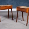 Sale Pamono Danish Teak Bedside Tables with Cork Top by Ølholm Møbelfabrik, 1960s, Set of 2