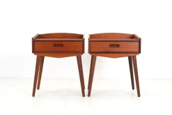Pamono Danish Teak Bedside Tables by Uhrhøj Møbelfabrik, 1960s, Set of 2> Nightstands