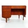 Online Pamono Danish Teak Desk with Fold-out Top and Bookshelves, 1960s