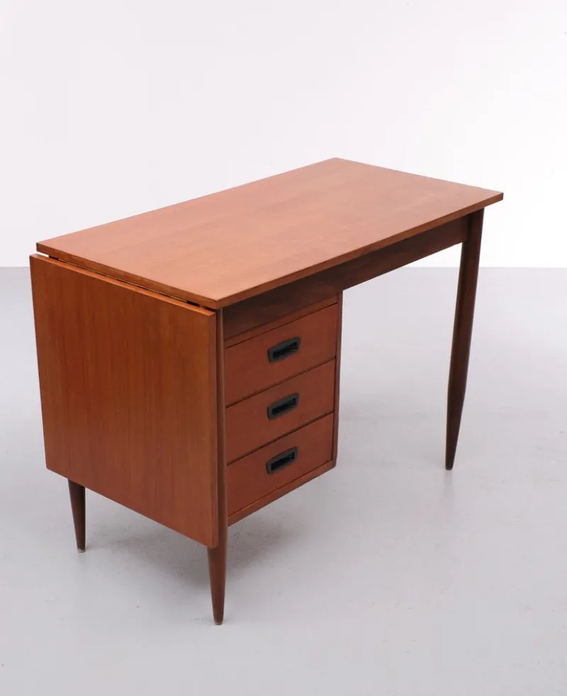 Pamono Danish Teak Drop Leaf Writing Desk by Arne Vodder, 1960s> Secretaires