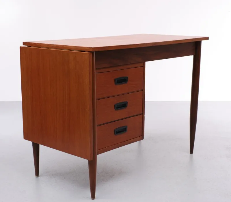 Pamono Danish Teak Drop Leaf Writing Desk by Arne Vodder, 1960s> Secretaires