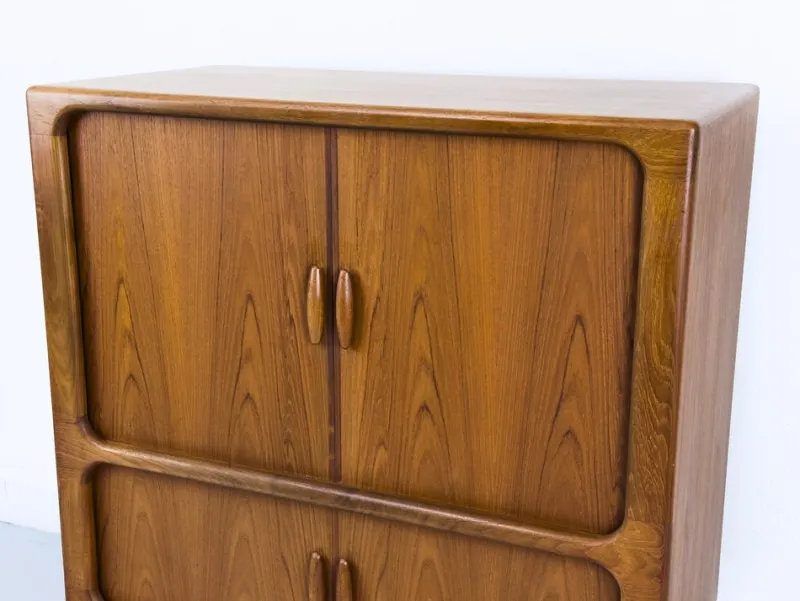 Pamono Danish Teak Hi-Fi Sideboard with Tambour Doors from Dyrlund, 1970s> Cabinets & Wardrobes