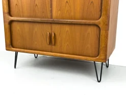 Pamono Danish Teak Hi-Fi Sideboard with Tambour Doors from Dyrlund, 1970s><noscript><img width=