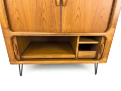 Pamono Danish Teak Hi-Fi Sideboard with Tambour Doors from Dyrlund, 1970s><noscript><img width=