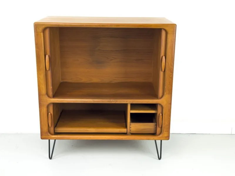Pamono Danish Teak Hi-Fi Sideboard with Tambour Doors from Dyrlund, 1970s> Cabinets & Wardrobes