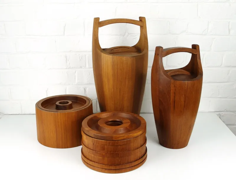 Outlet Pamono Danish Teak Ice Buckets by Jens Harald Quistgaard for Dansk Designs, 1960s, Set of 4