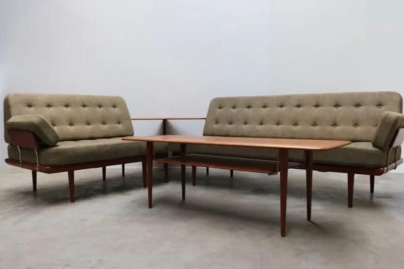 Discount Pamono Danish Teak Minerva Sofa Set by Peter Hvidt & Orla Molgaard Nielsen for France & Søn / France & Daverkosen, 1950s, Set of 4