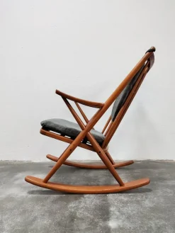 Pamono Danish Teak Rocking Chair Model 182 attributed to Frank Reenskaug for Bramin, Denmark, 1950s> Rocking Chairs