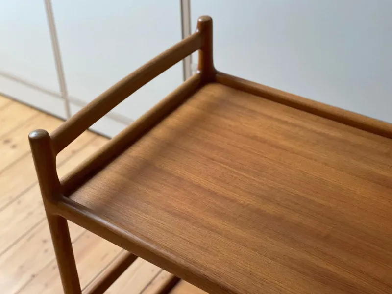 Pamono Danish Teak Serving Trolley by Johannes Andersen for CFC Silkeborg> Serving Bar Carts & Trolleys