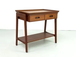 Pamono Danish Teak Side Table with Drawers, 1960s><noscript><img width=