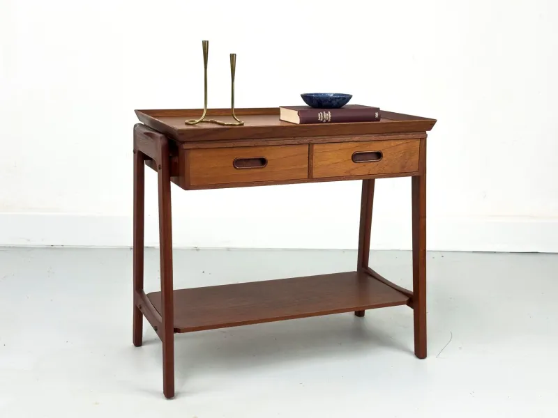 Pamono Danish Teak Side Table with Drawers, 1960s> Coffee & Side Tables