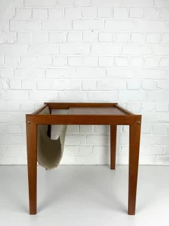 Pamono Danish Teak Side Table with Magazine Holder, 1960s> Magazine Racks