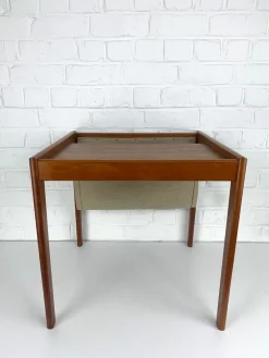 Pamono Danish Teak Side Table with Magazine Holder, 1960s><noscript><img width=