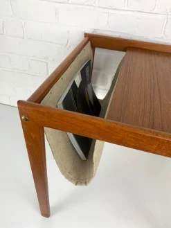 Pamono Danish Teak Side Table with Magazine Holder, 1960s><noscript><img width=