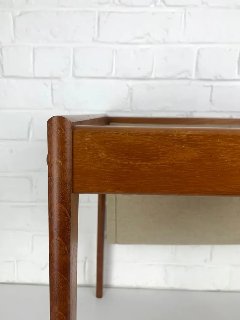 Pamono Danish Teak Side Table with Magazine Holder, 1960s> Magazine Racks