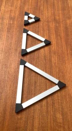 Pamono Danish Triangular Trivet Coasters by Jorgen Meldgaard for Menu, 1980s, Set of 3><noscript><img width=