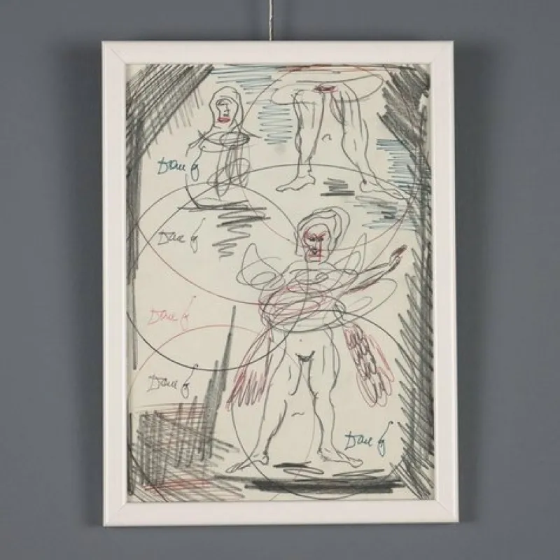 New Pamono Dario Fo, Composition, Mixed Media on Paper